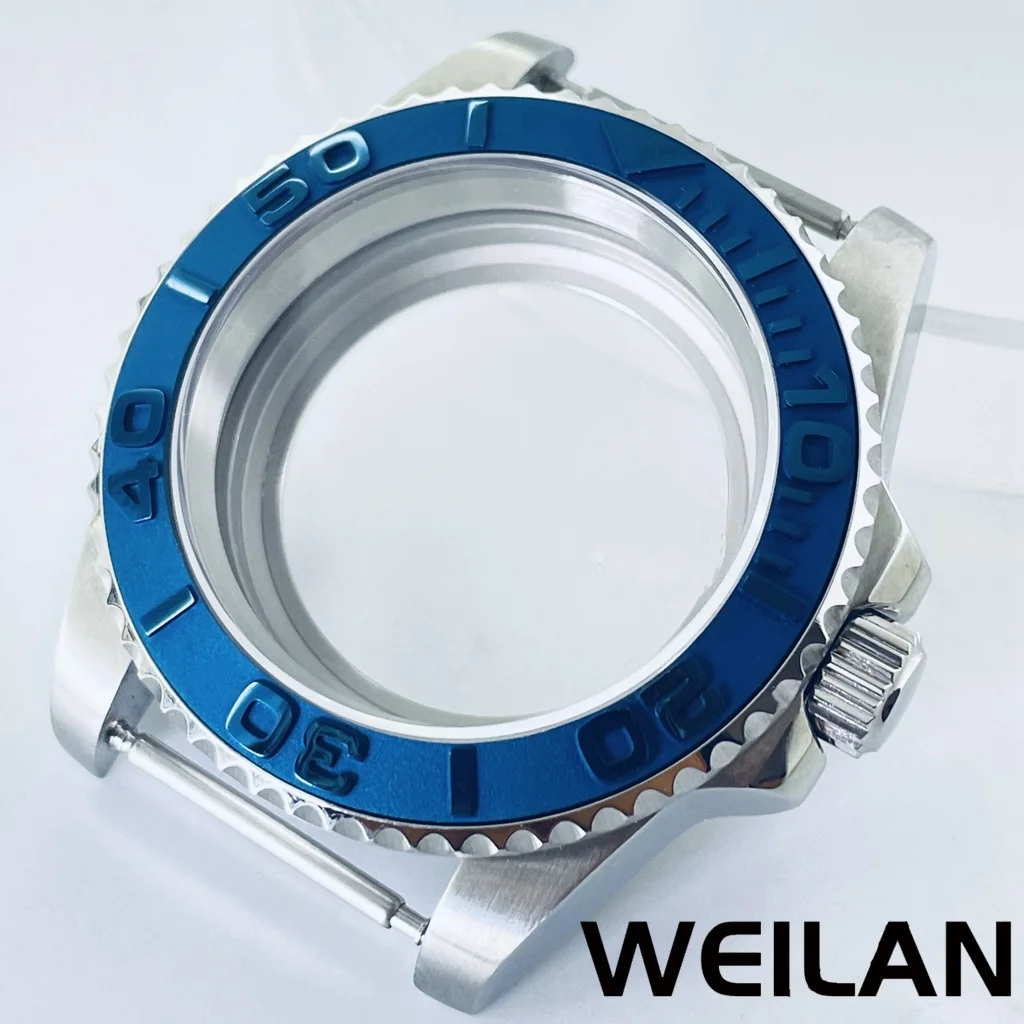 Silver Watch Case with Ceramic Bezel and Sapphire Crystal