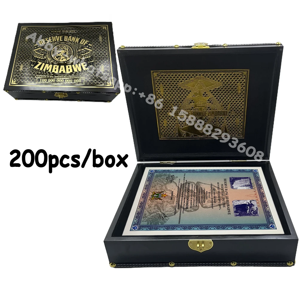 

200pcs/box Zimbabwe Banknote scroll GOOGOLPLEX Containers Zimbabwe one hundred trillin quintillion Dollar Bills for collection