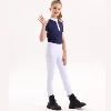 Summer children's equestrian pants high elasticity knitted children's horse riding pants full silicone 5