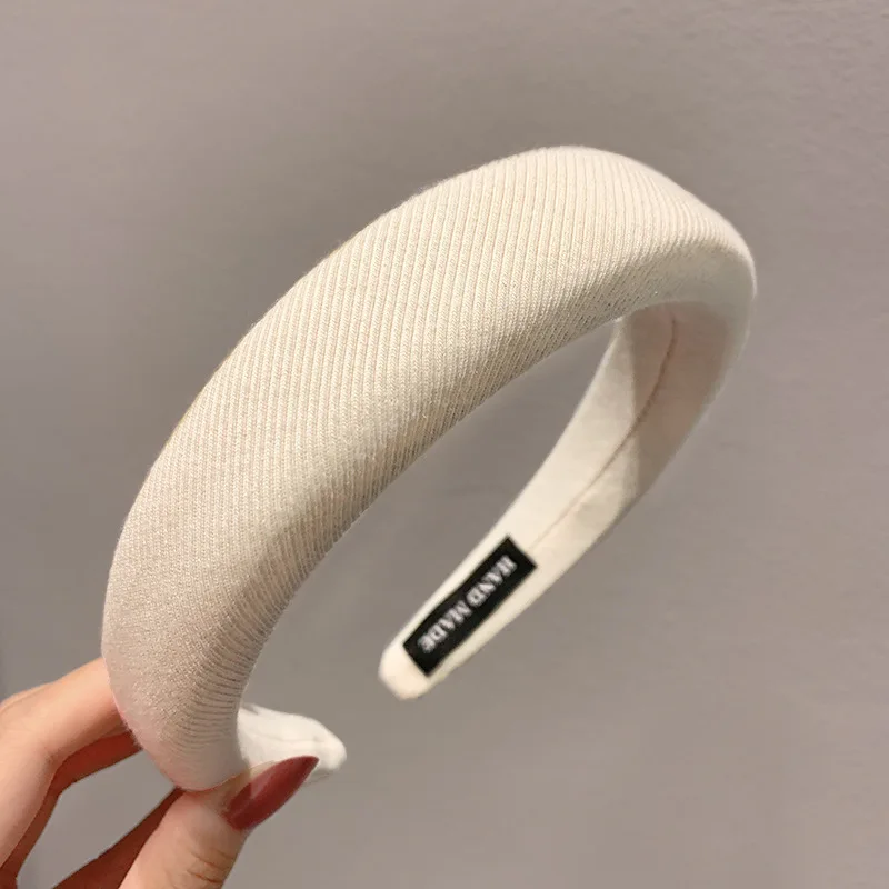 Mode einfarbige Haar bänder Mädchen Vintage elastische Stirnbänder Schwamm Haar bänder Haar bügel koreanische Haarschmuck für Frauen – Detail 9