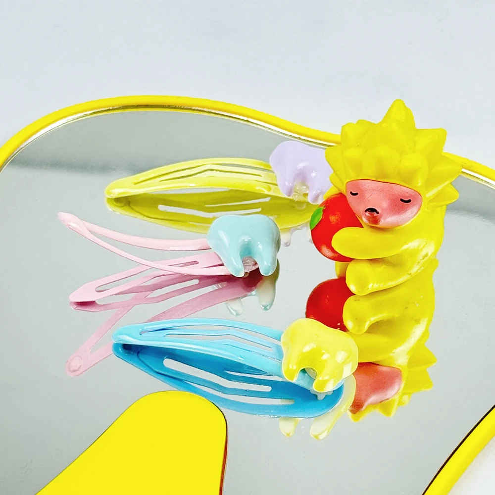 10팩 귀여운 치아 모양 헤어 클립 소녀용 치과 선물 액세서리 간단한 헤어 액세서리 어린이용