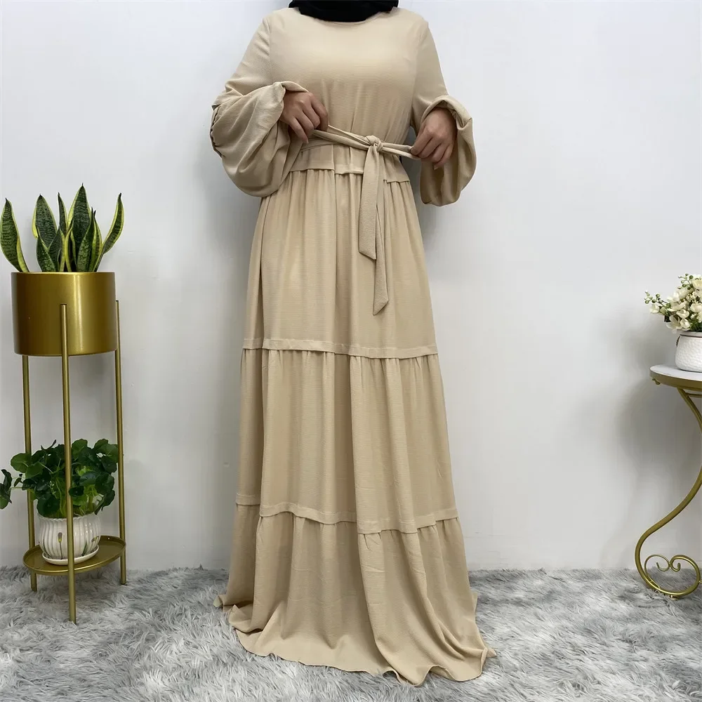 

Шифоновое женское платье в мусульманском стиле, Средневосточный Дубай, Abayas, Турция, исламский кафтан, простое свободное женское платье с длинным рукавом