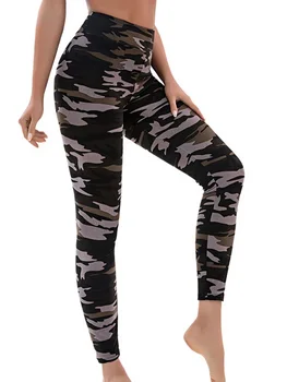 CUHAKCI Leggings da donna stampati mimetici Leggins da fitness Palestra Alta elasticità Skinny Verde militare Jegging Pantaloni sportivi a matita Nuovo