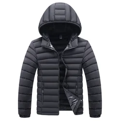 Male Puffer Jacket Winter Patchwork Thick Outdoor Windproof Waterproof Hooded Coat Parka Jackets Mens