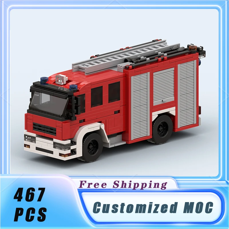 

City Vehicle MultifunctionalFire Engine Car MOC Building Blocks Model Bricks Sets Assemble Display Children's Toys Gifts 467PCS