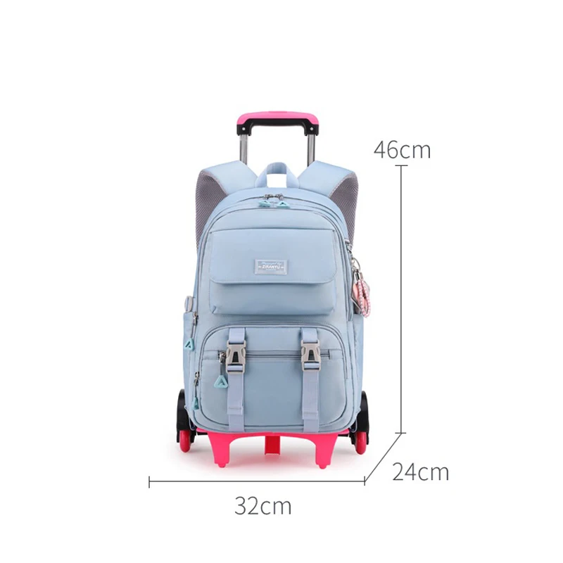 School Backpack with Wheels Trolley School Bag for Teenagers Girls Rolling Backpack Students Children Schoolbag Travel Bags sac