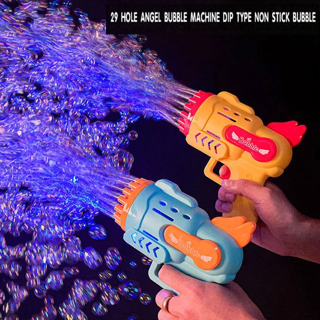 Bubble Guns LED Light Electric Automatic Magic Soap Rocket Bubbles Machine Children Outdoor Toys Wedding Party Kids Pompero Toy 4