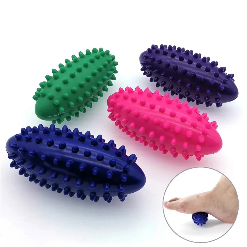 PVC Foot Massage Ball Spiky Reliever Hedgehog Ball Fascia Relaxing Massager Plantar Fasciitis Trigger Point Shiatsu Pain Relief creative anti anxiety bookshelf stress relief shake away your anxiety mini bookshelf stress reliever wooden library bookshelf