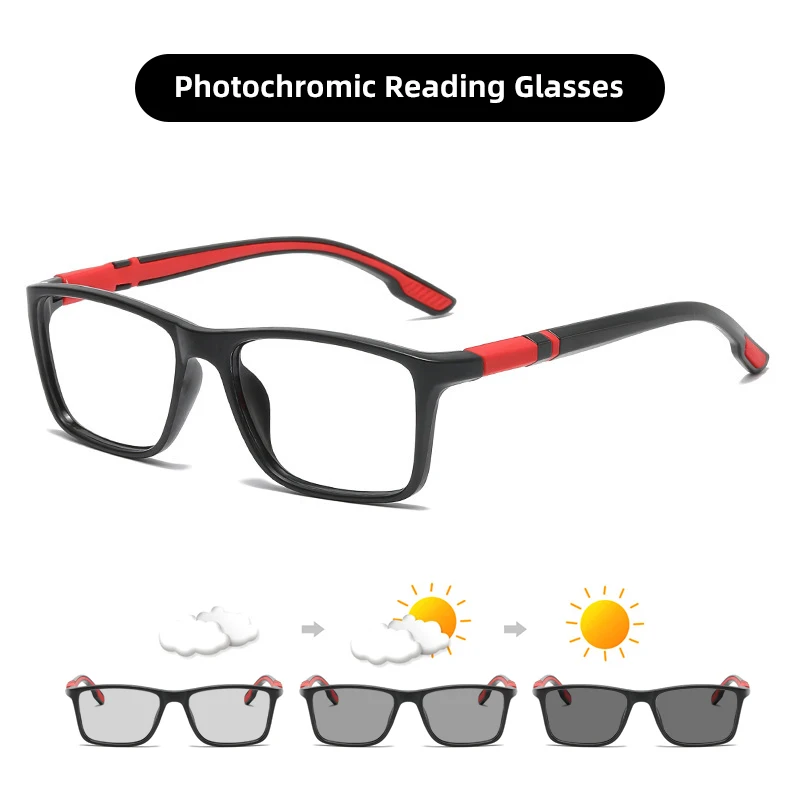 Neue Photochrome Lesebrille Für Männer Und Frauen Anti-blau Licht Objektiv Optische Gläser Marke Designer Brillen