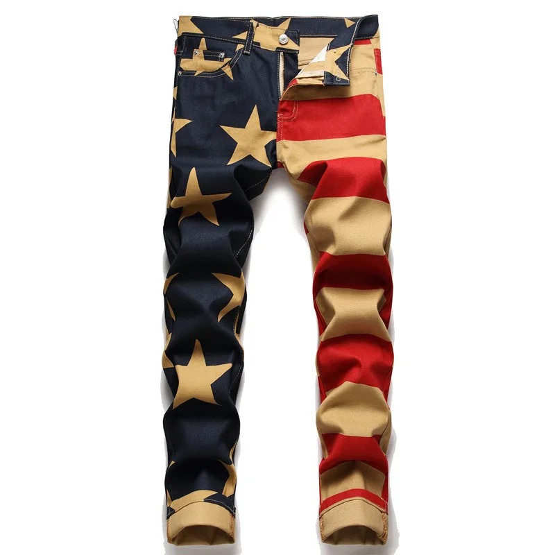

Oversize 38 New Fashion 2023 Autumn Spring Patchwork Brand Jeans Men's Straight Moto Biker Destroyed Vintage Denim Trousers