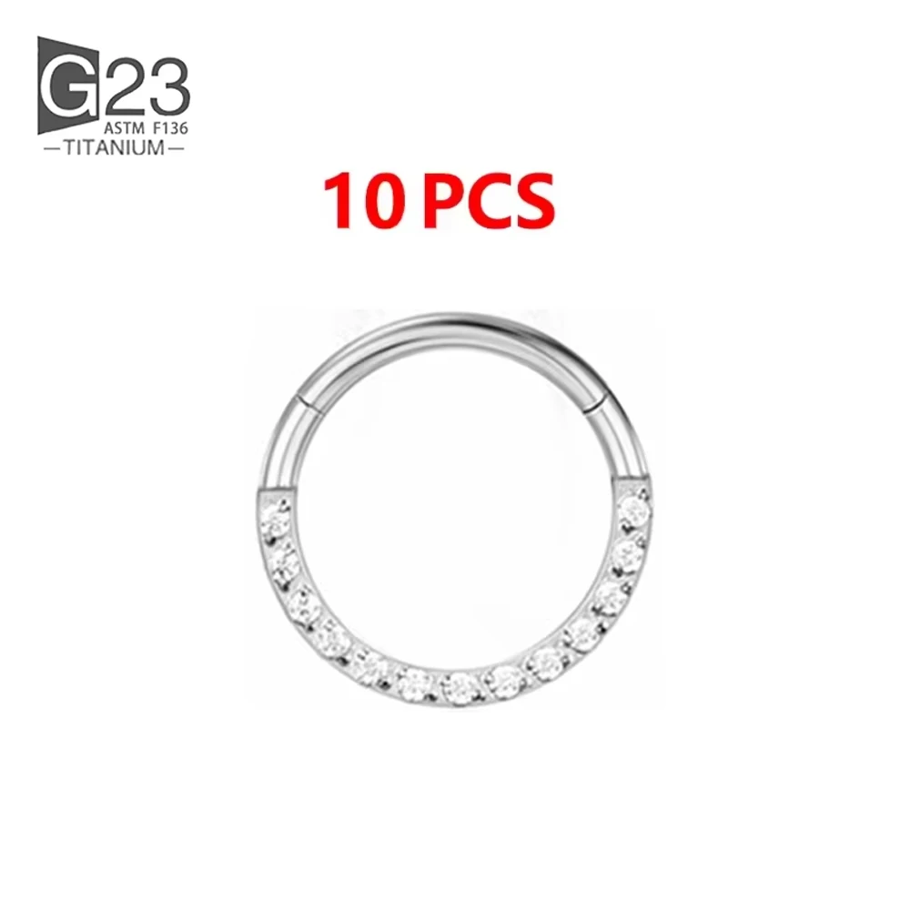Premium Titanium Nose and Ear Hoop Earrings - Hinged Segment Septum Clicker Piercing Jewelry