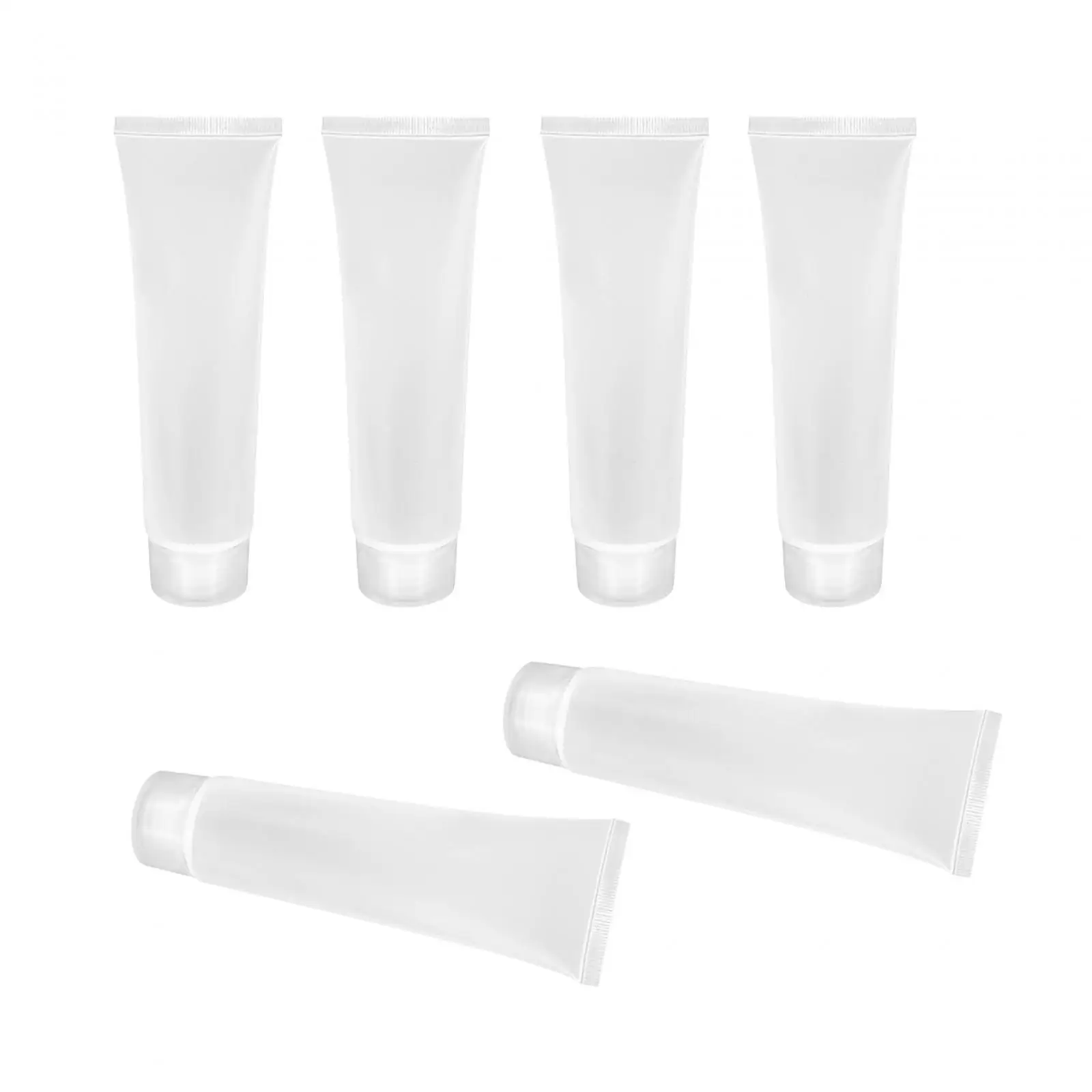 2x6 Pieces Makeup Sample Soft Container Tube Bottle for Split Shampoo Cleanser 100ml Screw Cap