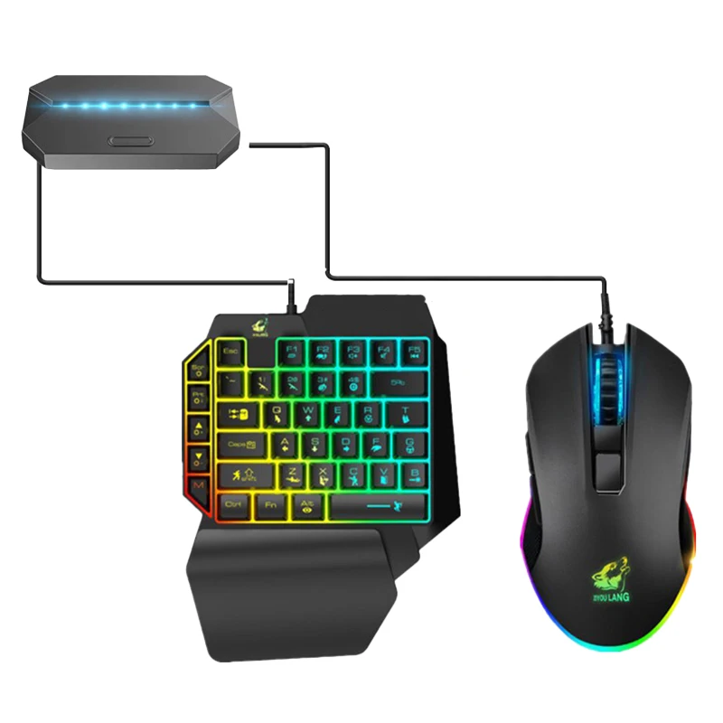 

ZIYOU LANG G6 комплект конвертеров с RGB игровой клавиатуры и мыши конвертер, подходит для Android Ios телефона на ПК