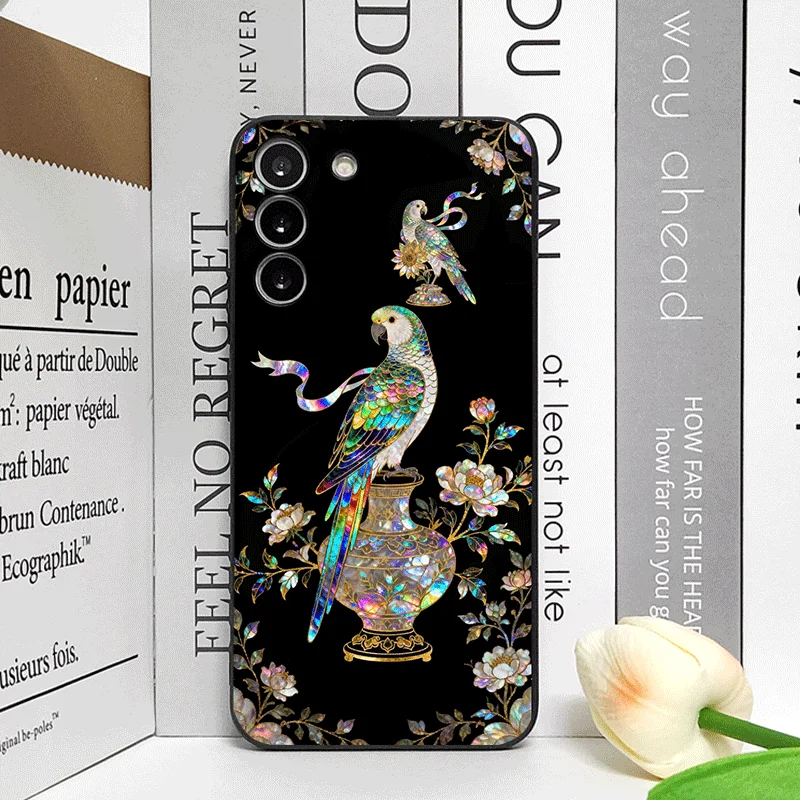 Chinese-Style Dragon Leopard Marble Texture Phone Case - Elegant Soft Cover