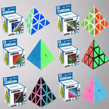 Children Pyramid Cube 3x3x3 Magic Triangle Speed Pyraminx Cube Smooth Brain Teaser Toy Puzzle Game STEM Educational Toys 1