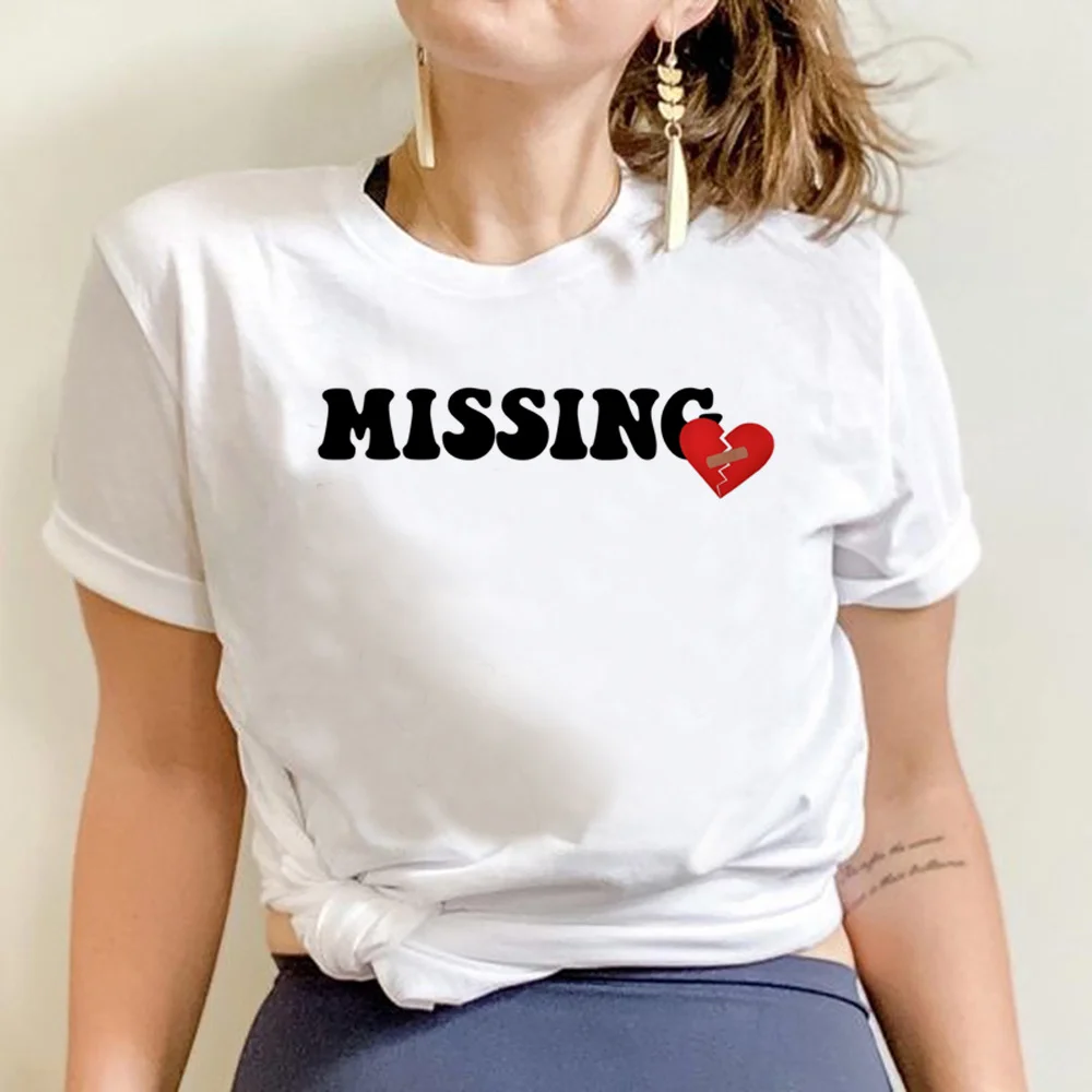 

missing heart top women Japanese Tee girl streetwear manga clothing
