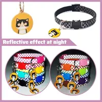 Colorful Cute Cat Collar With Bell Reflective Pet Collar Adjustable Buckle Cat Collar Pet Supplies Kitten Collar Dog Accessories 4