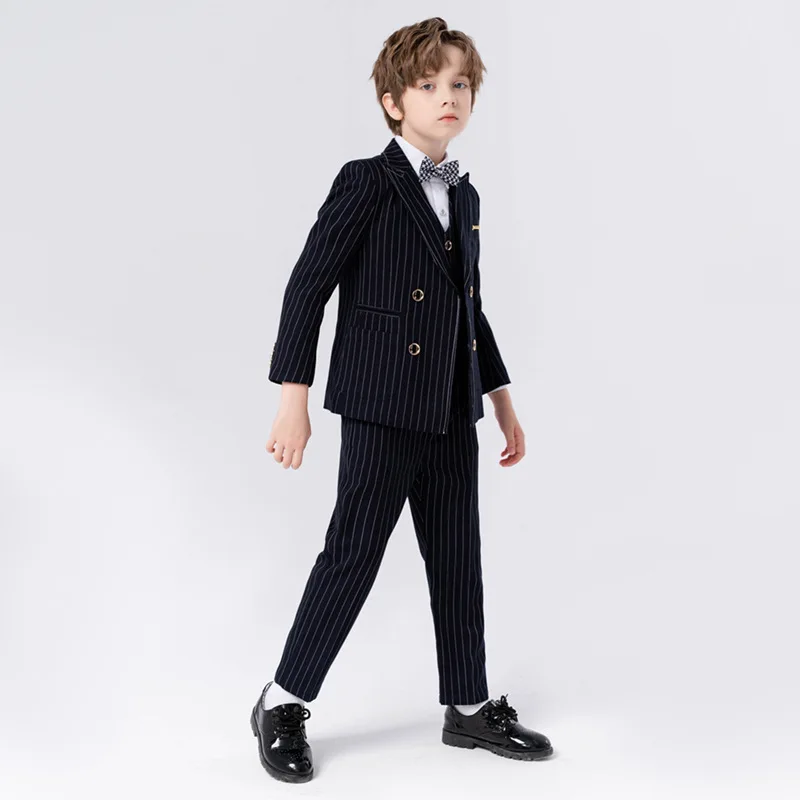 Gentleman Kinder Slim 4 Teile/satz Jacke Weste Hosen Bowtie Party Kleid Kinder Zeremonie Foto Anzug Jungen Leistung Kostüm