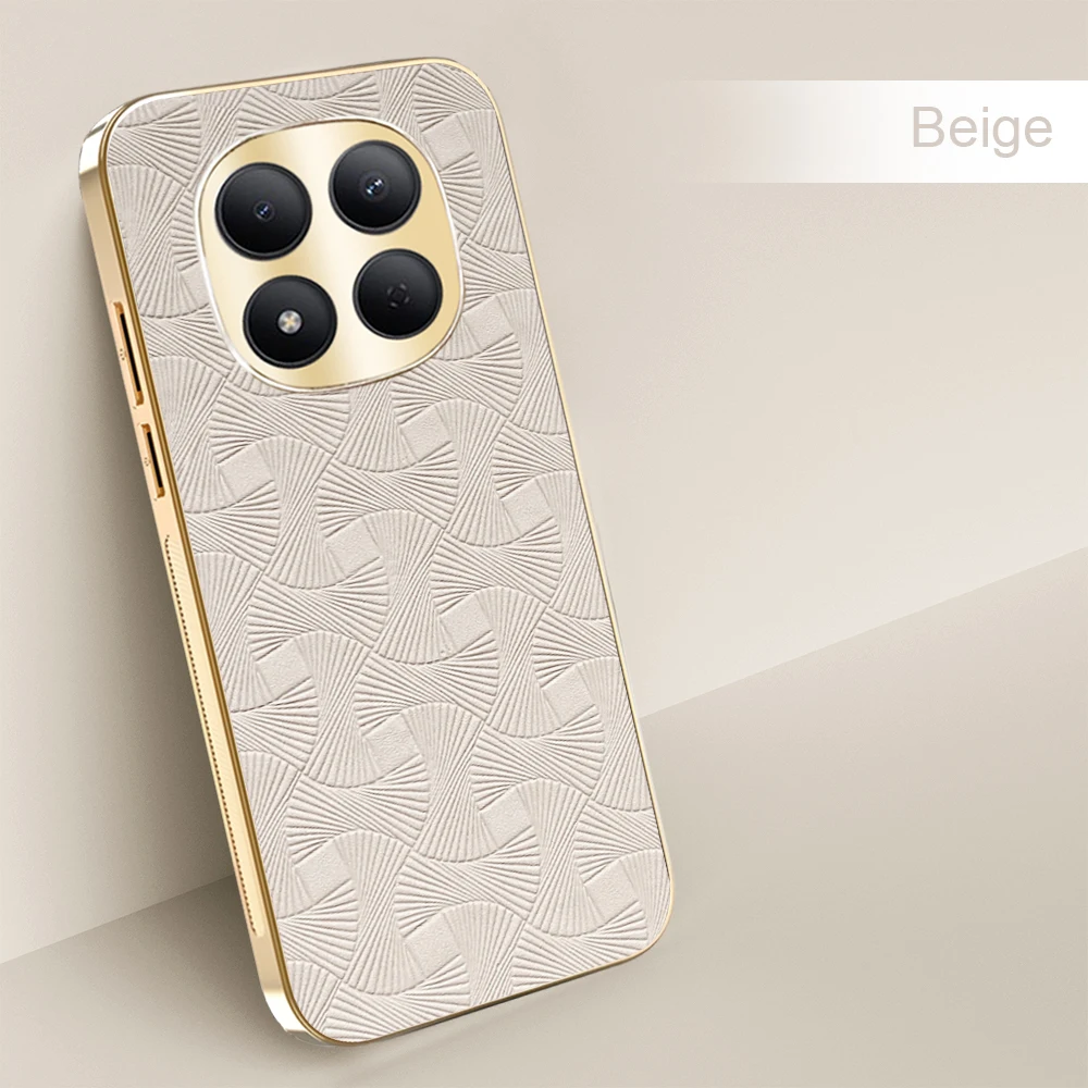 Luxury Leather Fan Pattern Frosted PC Cover - Shockproof Bumper Case