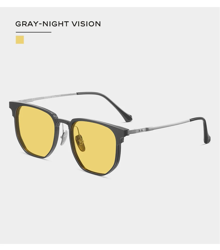 CAPONI magnetische Herren brille polarisierter Nachtsicht clip kombinieren 3 in 1 Brillen rahmen klassische Anti-Blaulicht-Brille j23169 – Detail 22