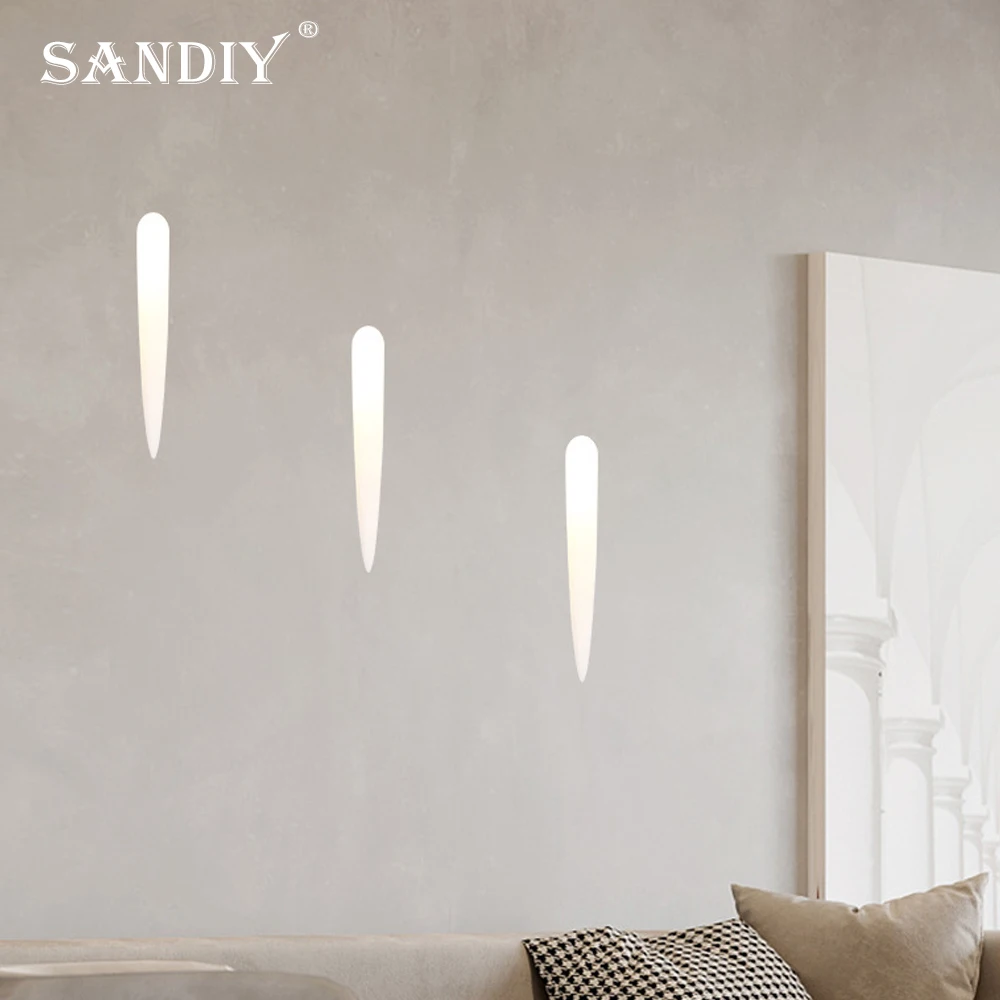 SANDIY Gypsum Wall Light Built-in Stair&Step Lighting Recessed Luminaire Minimalist Wall Lamp Indoor Background Lighting Fixture 3