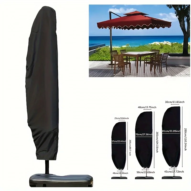 1pcs Waterproof Oxford Cloth Outdoor Sunshade Umbrella Cover Garden Weatherproof Patio Cantilever Parasol Rain Cover with Push R