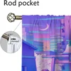 City Pop Curtains for Bedroom Halloween Decoration Kitchen Curtains 2 Pieces Window Curtain Partition Living Room Curtain Shades 4