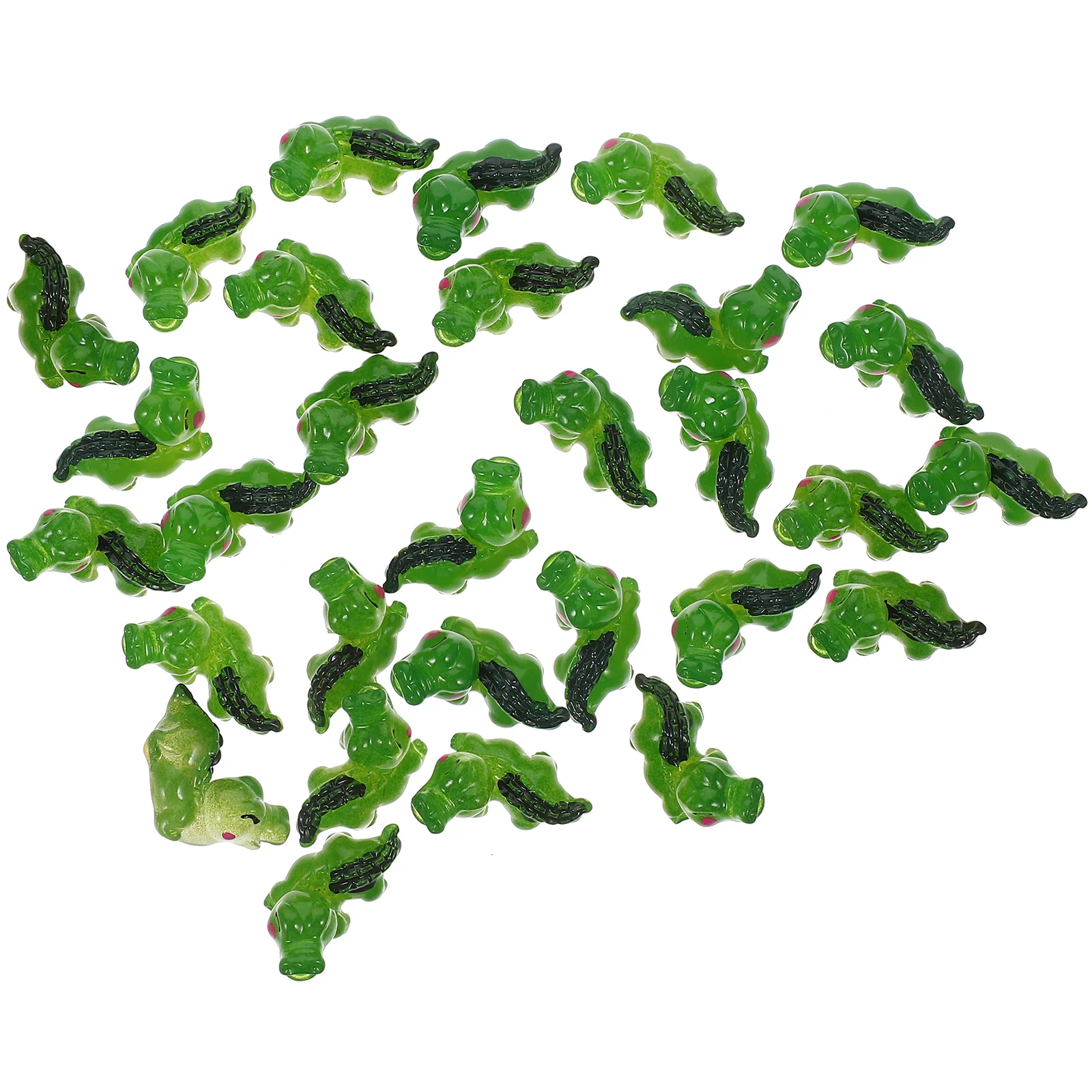 

30pcs Resin Crocodile Statue Cartoon Crocodile Figurine Lifelike Animal Tea Pet Decor
