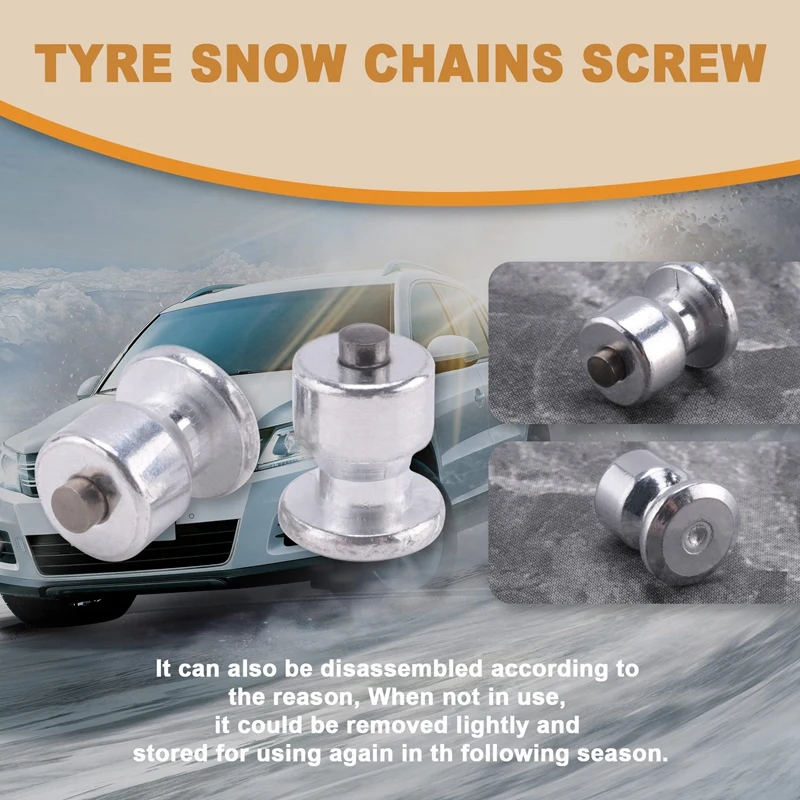 100Pcs Winter Wheel Lugs Car Tires Studs Screw Snow Spikes Wheel Tyre Snow Chains Studs For Shoes ATV Tire 8X10mm