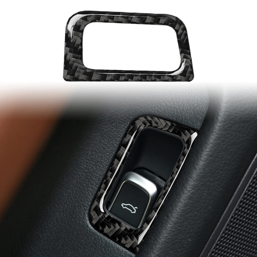 

For Audi A6 C7 12-18 Car Door Trunk Switch Button Frame Cover Decoration Carbon Fiber Sticker Automobile Interior Accessories