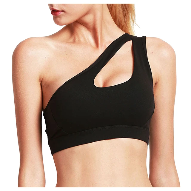 Sexy One Shoulder Sports Bra Women Sports Top Crop Athletic Vest