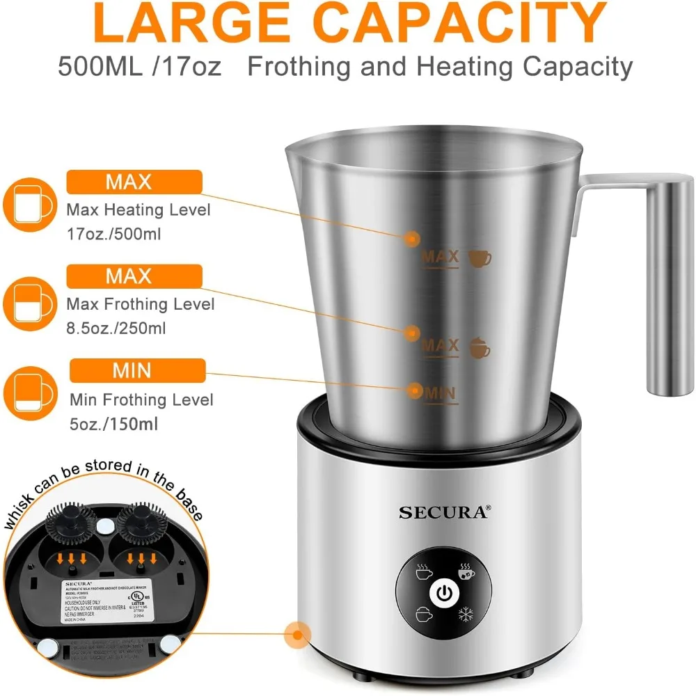 .ca] Secura Automatic Electric Milk Frother and Warmer 250ml