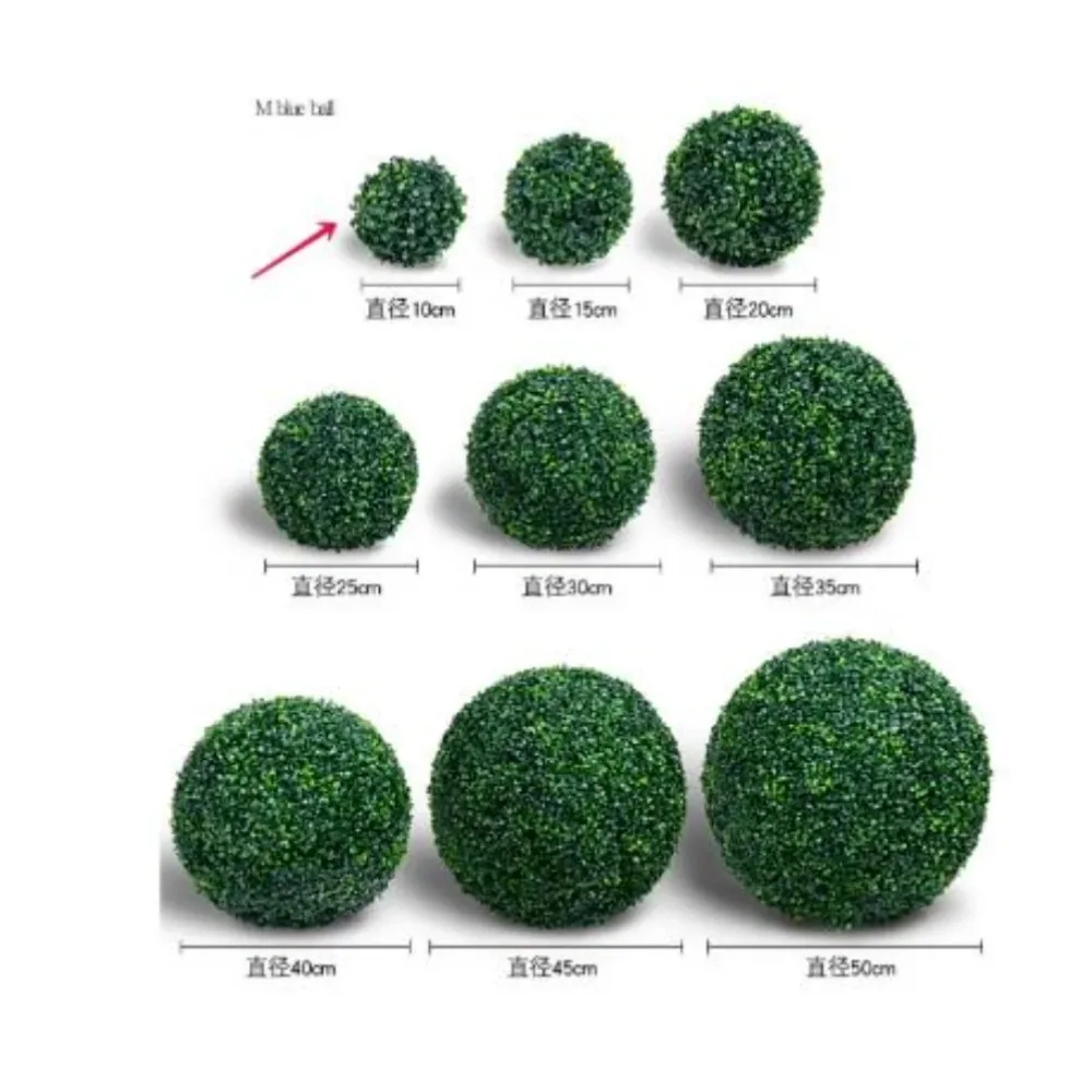 Green Grass Ball Artificial Plant Milan Grass Ball Plastic Boxwood Ball Eucalyptus  Wedding Party Outdoor Decoration Bonsai images - 6