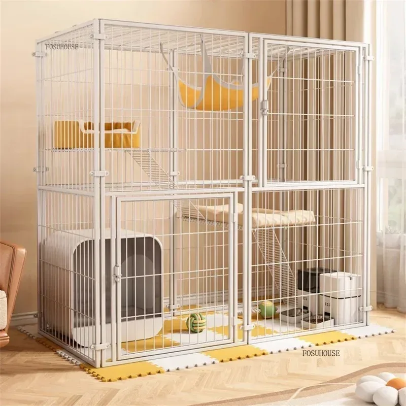 실내 간편 고양이 케이지 가정용 애완동물 울타리 점프 방지 고급 단조 철제 애완동물 게이트 야외 고양이 울타리 고양이 용품