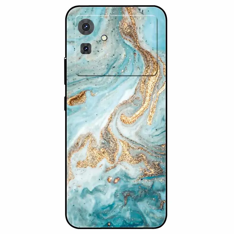 Floral Marble Silicone TPU Soft Phone Case with Cool Print Design