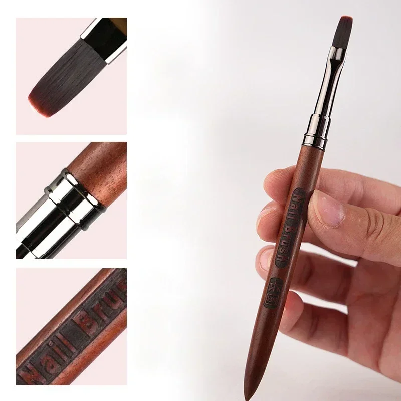 Wood Gel Painting Brush Nail Art for Gel Tip Extension Acrylic Builder Accessory Nail Art Brushes Manicure UV Gel Nails Brush 3