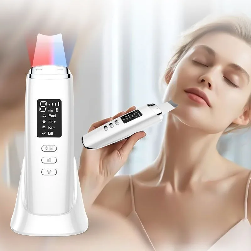 Ultrasonic Facial Cleaning Equipment Facial Ultrasonic Spatula Face Care Exfoliating Scrubber Aesthetics Black Dots Remover