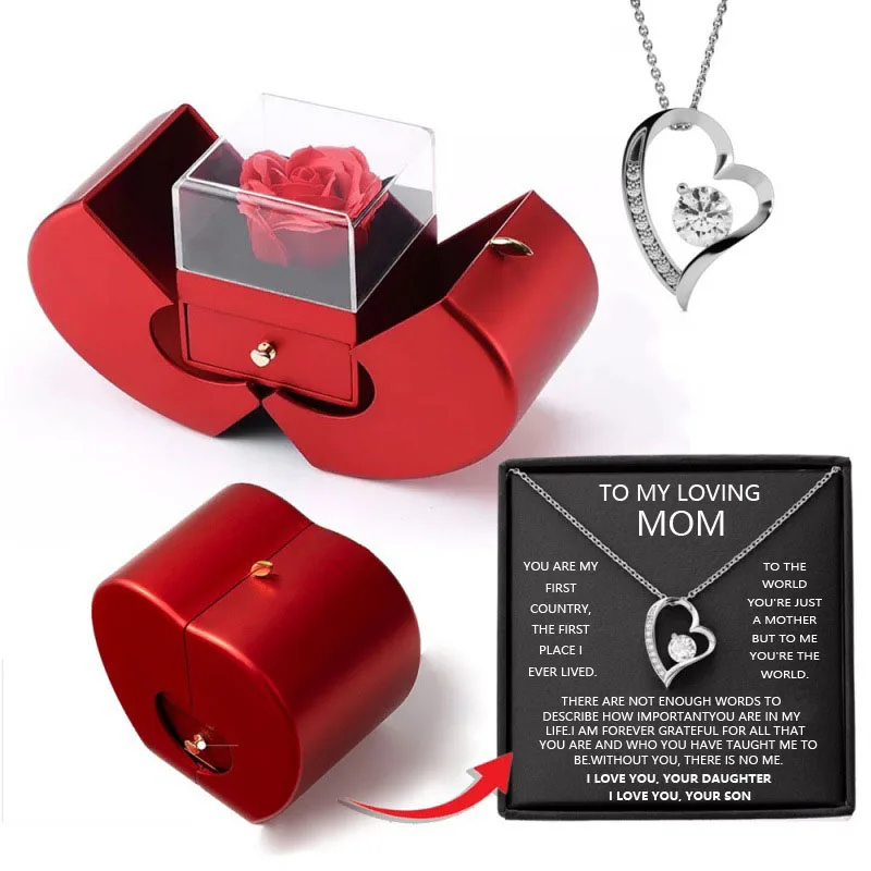 Mother's Day Gift Explosive Apple Box Jewelry Rose Flower Box Girlfriend Birthday Party Valentine's Day New Year Christmas Gift