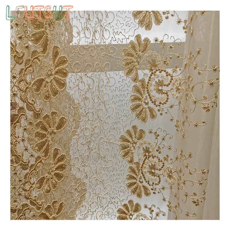 2022 New Curtains for Living Dining Room Bedroom Jane Ousheng Embroidered Window Tulle  Matching Translucent Screen Curtain 