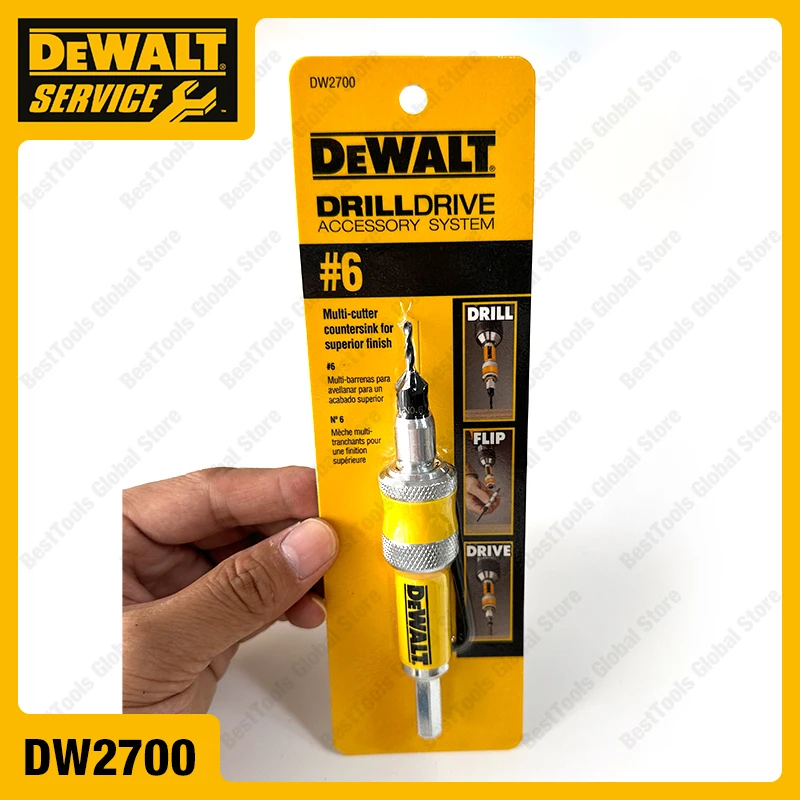 DEWALT 드릴 드라이브 액세서리 시스템, 플립 드라이브 컴플리트 유닛, 카운터 싱크 우드 드릴, DW2700, DW2701, DW2702 6 8 10