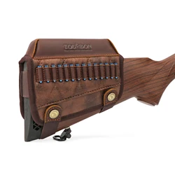 Tourbon Leather & PU Rifle Cheek Rest Riser with Rimfire Rifle .22 LR /17 HMR Cartridges Bullet Ammo Holder Hunting Accessories