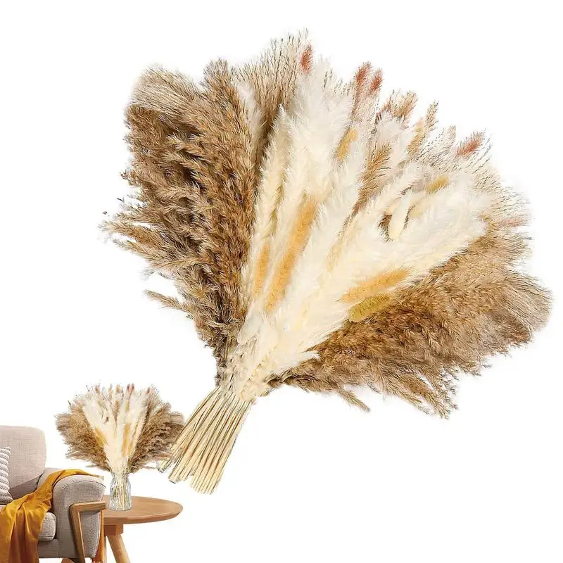 

Dried Pampas Grass Bouquet Fluffy Rustic Bohemian Style Party Decorations, 110pcs for Room, Table and Farmhouse, Great Housewarm