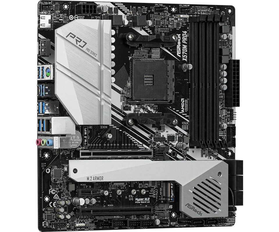 ASRock X570M PRO4 Motherboard AMD X570 Socket AM4 support Ryzen 5
