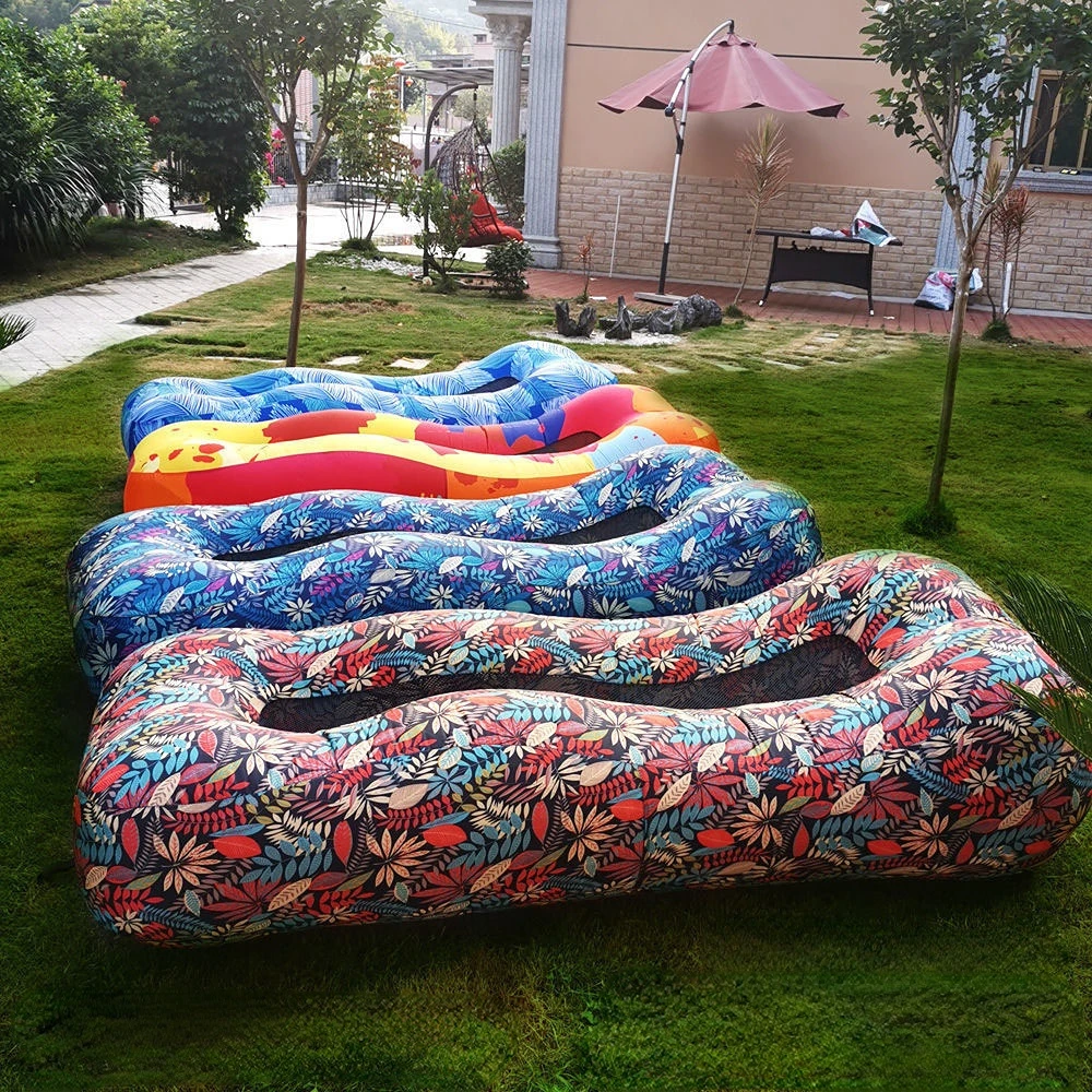 Inflatable Sofa Bed Outdoor Foldable Inflatable Sofa Lounge Couch Sleeping Bed Portable Foldable Air Travelling Beach Lounge