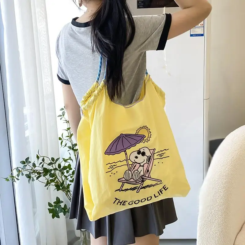 

Snoopy Dopamine Cartoon New Shoulder Bag Kawaii Embroidered Handbag Large Capacity Crossbody Bag Adjustable Shoulder Strap