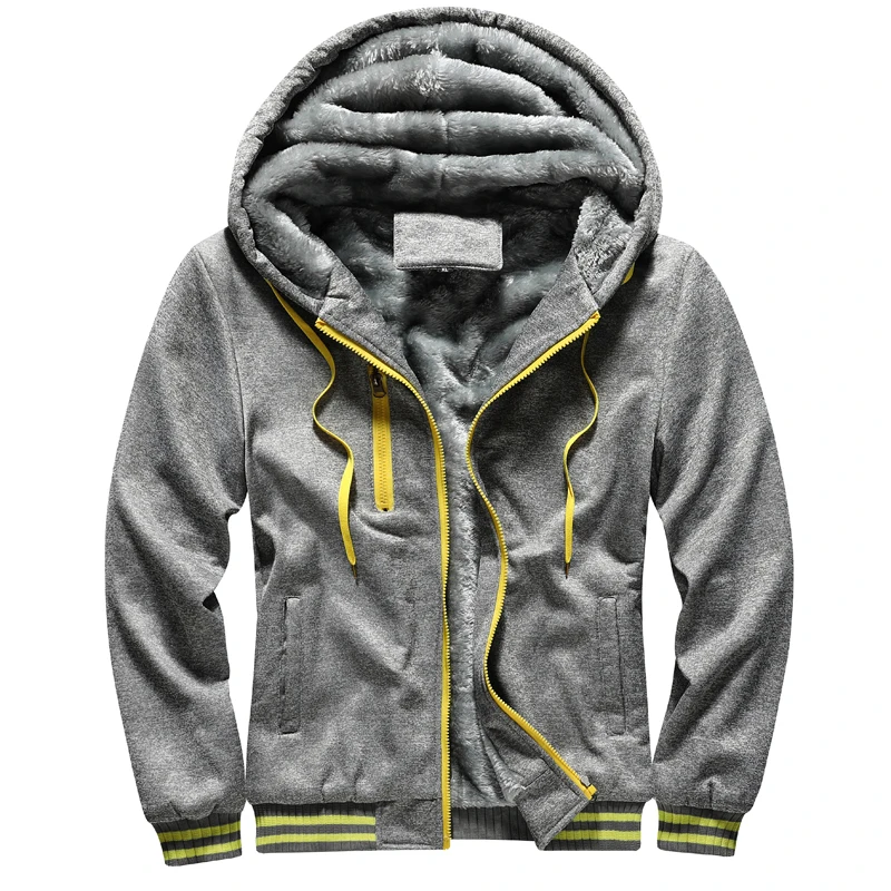 Sweat Zippé à Capuche Homme - Couleur Unie, Coupe Décontractée - Pour Automne/hiver, Sport, Loisirs