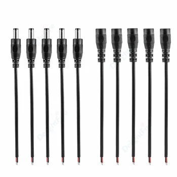 DC 커넥터 케이블 LED 수 암 어댑터, DC 커넥터, 5050 3528 LED 스트립 조명용 DC 전원 플러그, 5.5x2.1mm, 12V 5.5x2.1mm