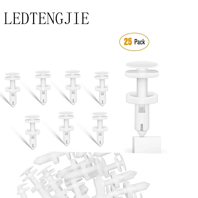 

LEDTENGJIE 25pcs Auto Door Panel Clips White Push Nylon Bumper Fastener Rivet Clip for GM Chevrolet Cadillac GMC Trucks Cars