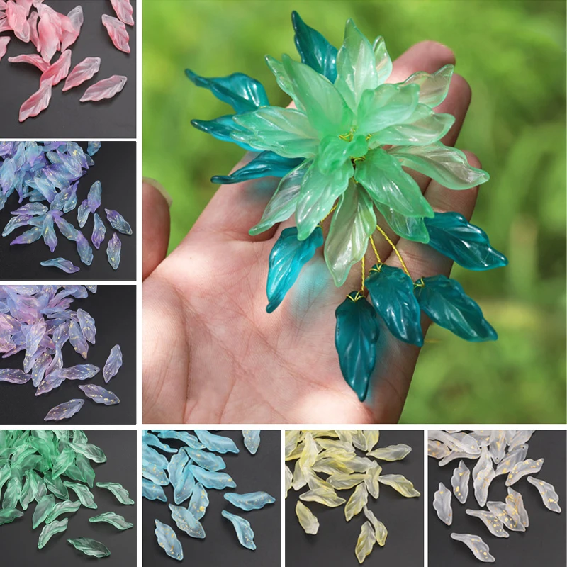 2040pcs12x34mmDIYFlowerPetalPendantsCharmsSeaweedCzechGlass