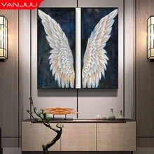 Diamond Painting 5D Angel wings Diamond Mosaic Feather Full Diamond Embroidery Home Decoration DIY Rhinestone Art Picture